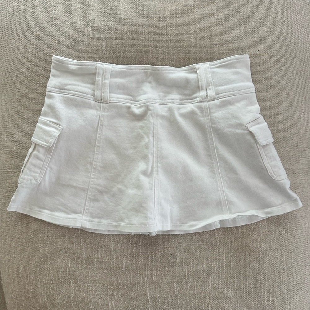 White Mini Skirt with Athletic A-Line Design
